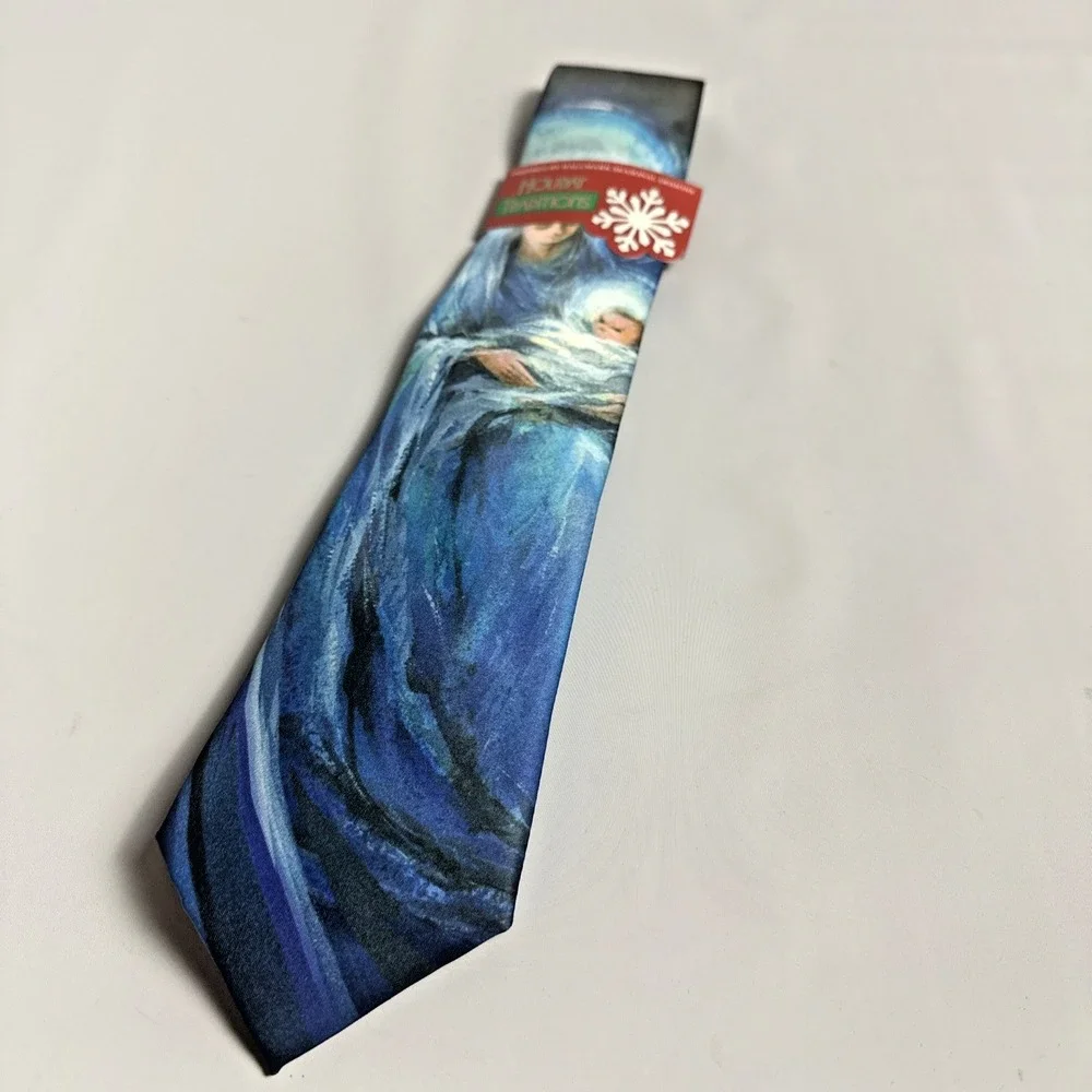 Hallmark Nativity Christmas Tie Mary Baby Jesus Religious Holiday Necktie NWT
